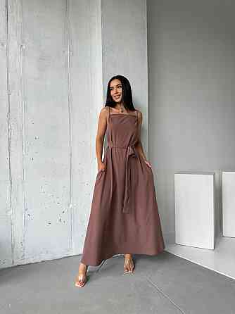 Жіночий літній сарафан максі "Charlotte" оптом | Норма і батал Шоколадний, 42-44 Київ