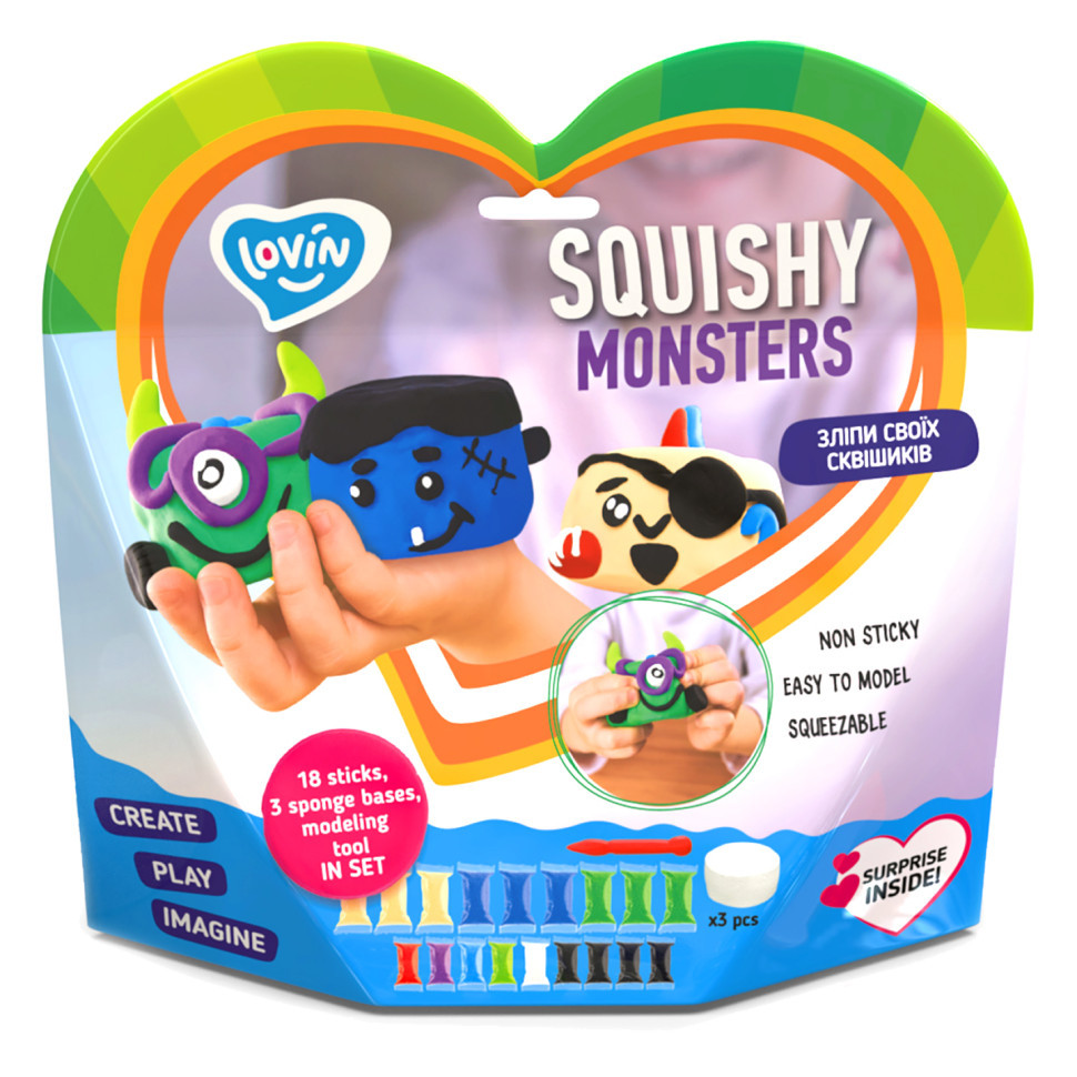 Набір для ліплення з повітряним пластиліном Squishy Monsters ТМ Lovin 70130 Вінниця - фото 2