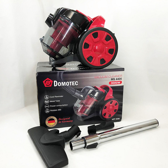 Мощный колбовый пылесос без мешка для пыли Domotec MS-4405 3000 Вт, Вакуумный пылесос с фильтром нера IB-46 Львов - изображение 2