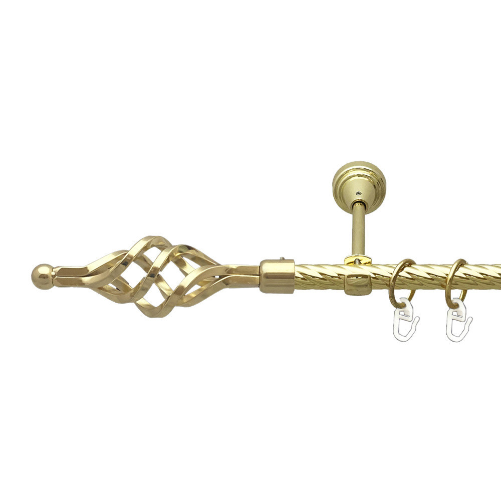 Карниз Orvit Ажур Мала металевий однорядний відкритий скручена труба кільце металеве Золото 16 мм 300 см (00-00024743) Львів - фото 1