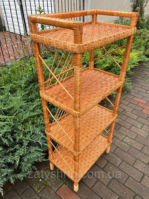 Полиця плетена з лози на 4 полиці Київ - фото 1