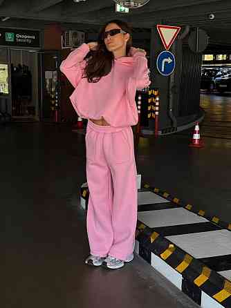 Базовий жіночий костюм з об’ємним худі Рожевий 42/46 Харків