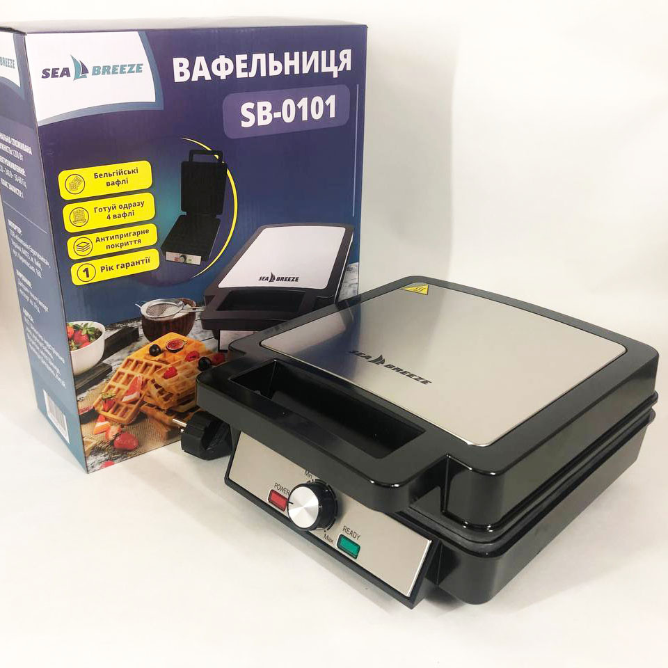 Вафельниця для тонких вафель SeaBreeze SB-0101 1200 Вт, Вафельниці для віденських вафель IG-23 Львів - фото 9