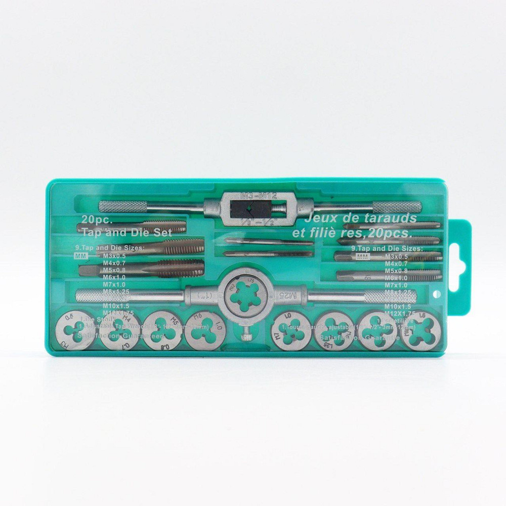 Набір мітчиків і плашок, 20 шт, у кейсі / Плашки для нарізання різьби / Плашки / Мітчики Київ - фото 10