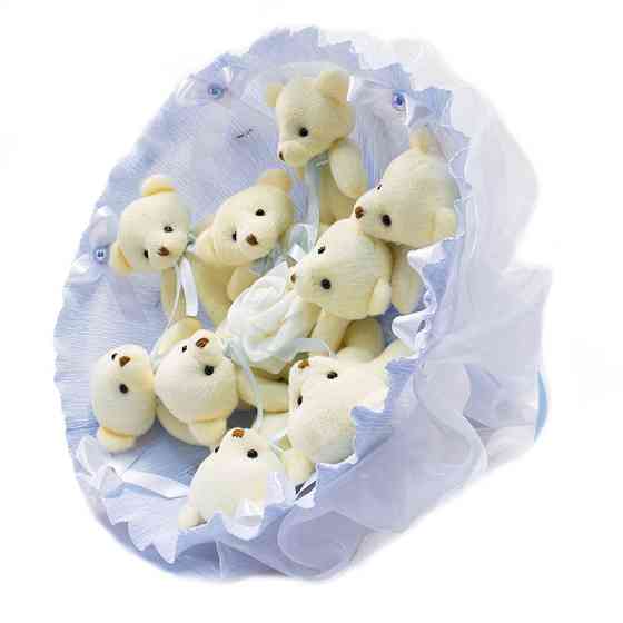 Букет з іграшок Ведмедики блакитний 5350IT з 9ю іграшками Вінниця
