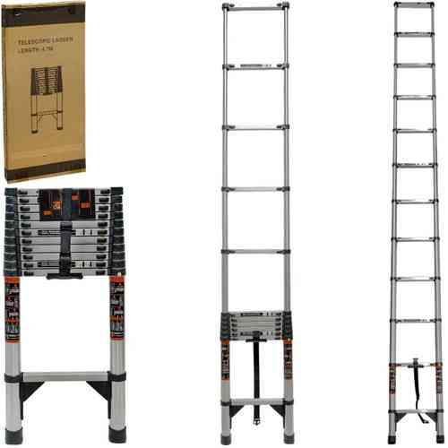 Лестница телескопическая 4.7м, приставная, нержавеющая сталь Киев