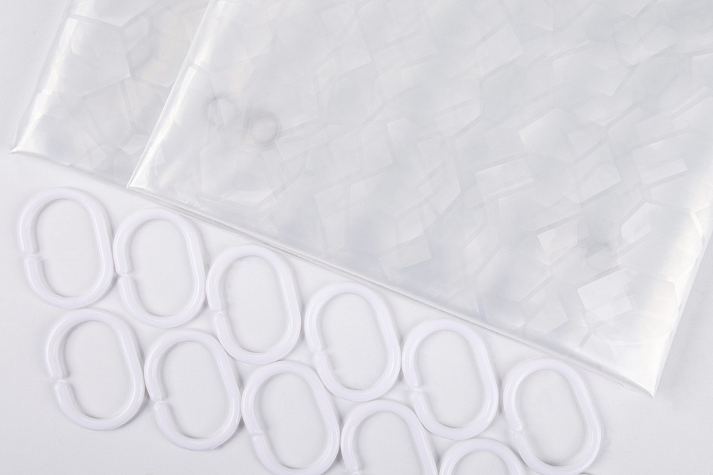 Шторка для ванної кімнати Bathlux 180 x 180 см з водовідштовхувальним покриттям, з геометричним візерунком Кам'янець-Подільський - фото 2