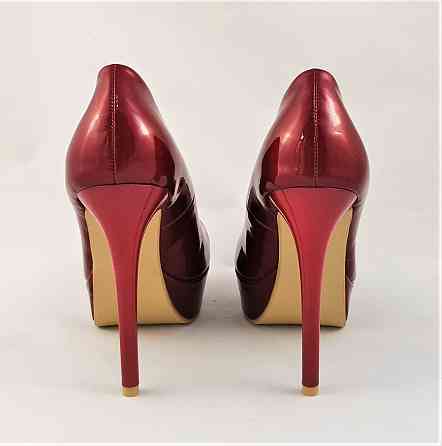 Жіночі Бордові Туфлі на Каблуку Шпильке Лакові Модельні (розміри: 36,37,38,39) — 152 Дніпро