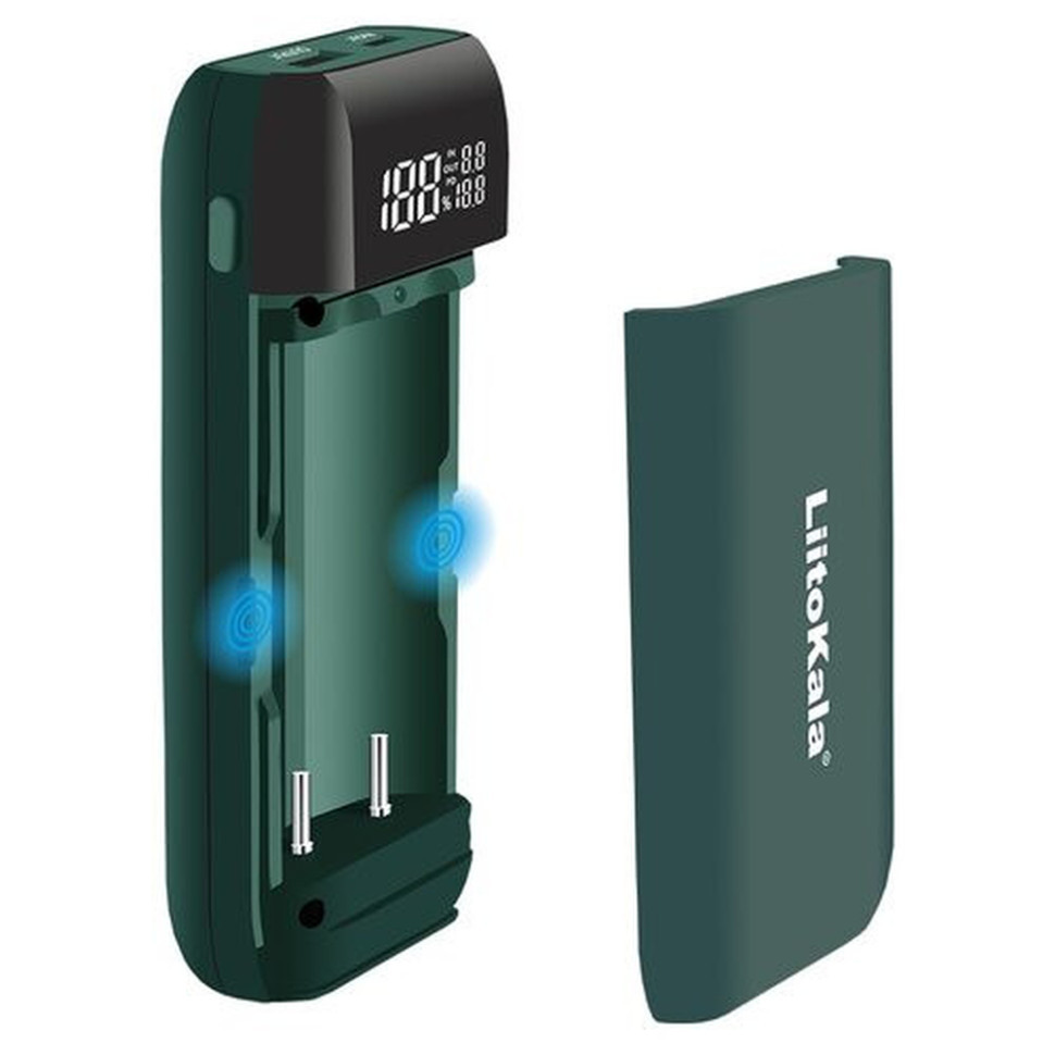 Зарядное устройство-павербанк LiitoKala Lii-MP2 для аккумуляторов на 2 канала (Зеленый) Винница - изображение 2