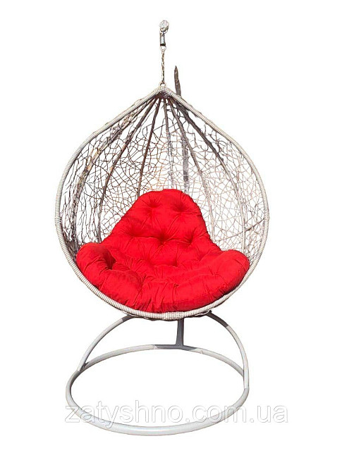 Крісло Кокон із червоною подушкою Київ - фото 7
