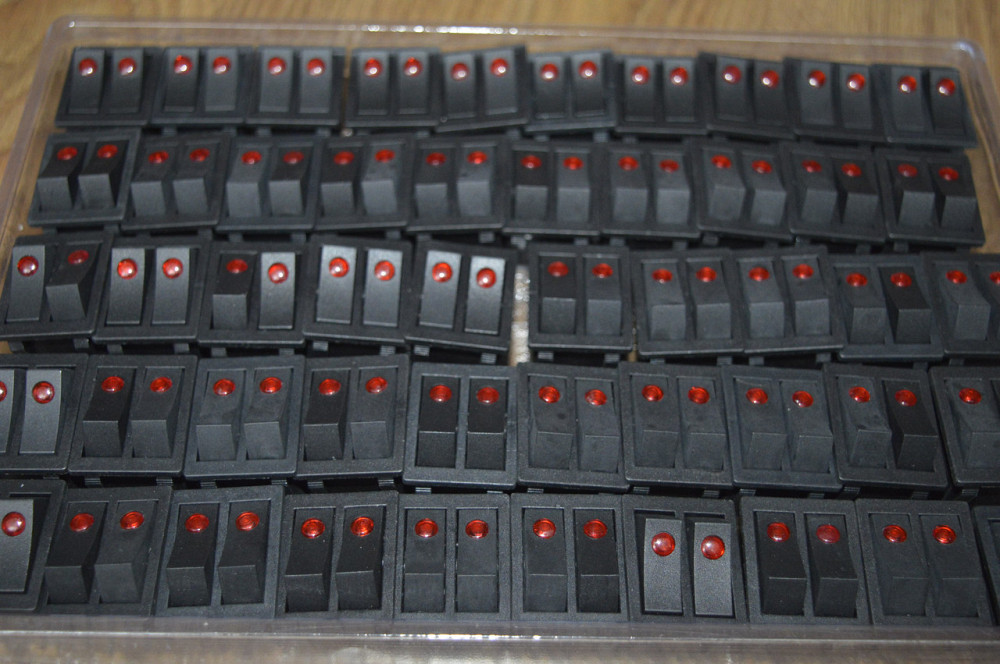 Переключатель двухклавишный KCD3 (чёрный) Полтава - изображение 1