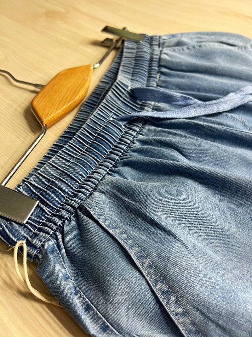 Джинси жіночі Ластівка 4080 палаццо тонкі тенсель талія на резинці блакитні, блакитний, XL/2XL, 30,  Одеса - фото 4