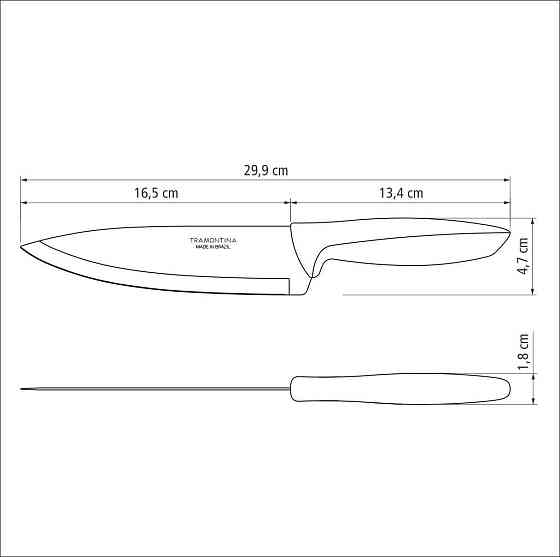 Ніж Chef Tramontina Plenus black, 178 мм (6366766) Київ