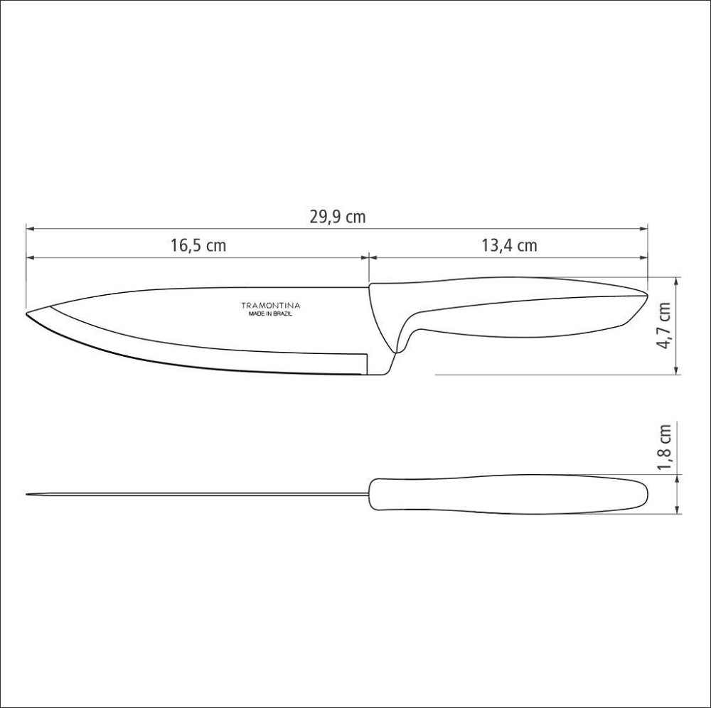 Ніж Chef Tramontina Plenus black, 178 мм (6366766) Київ - фото 3