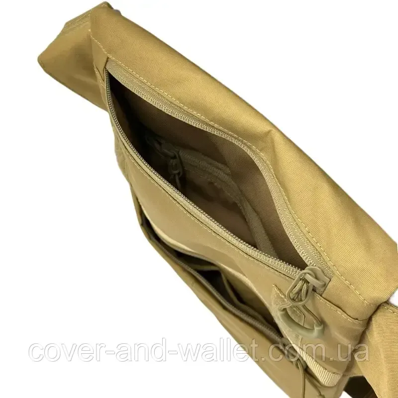 Мужская тактическая сумка мессенджер через плечо на липучке в цвете койот 902722 Киев - изображение 4