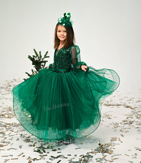 Зелене пишне плаття з рукавами Кривий Ріг - фото 10