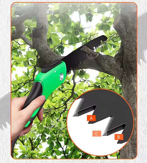 Ручная складная многофункциональная пила 180 AIRAJ из прочной стали 40 см черно-зеленый Киев - изображение 2