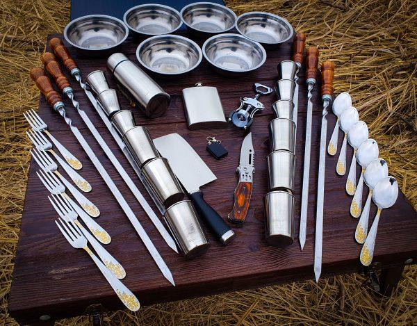 Подарочний набір для шашлика в кожаному кейсі ідеальний подарунок мужу VIP 4 Тернопіль - фото 6