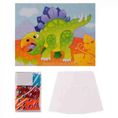 Набір для творчості 1 вересня Динозаврик Аплікація мозаїка з фоамірану ЕВА та стразів (954574) Вінниця