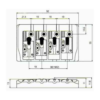 Бридж для гитары Paxphil BB404 Black Винница