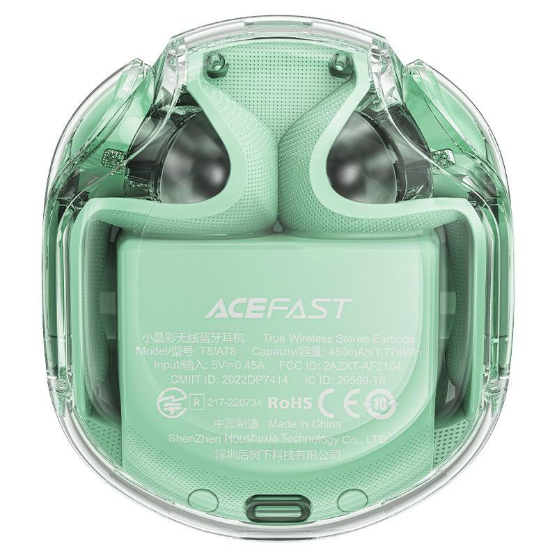 Бездротові навушники ACEFAST T8 Crystal color (2) bluetooth earbuds Mint Green Київ - фото 2
