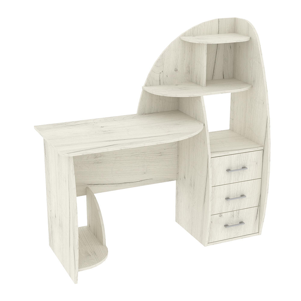 Стіл письмовий СКП-2 №10, Дуб Крафт Білий, 1300/550/1300 Львів - фото 1