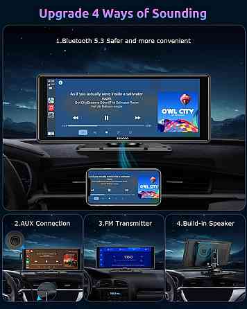 Автомобільний екран ESSGOO 10,26" монітор з CarPlay та Android Auto, дисплей з голосовим помічником, Київ