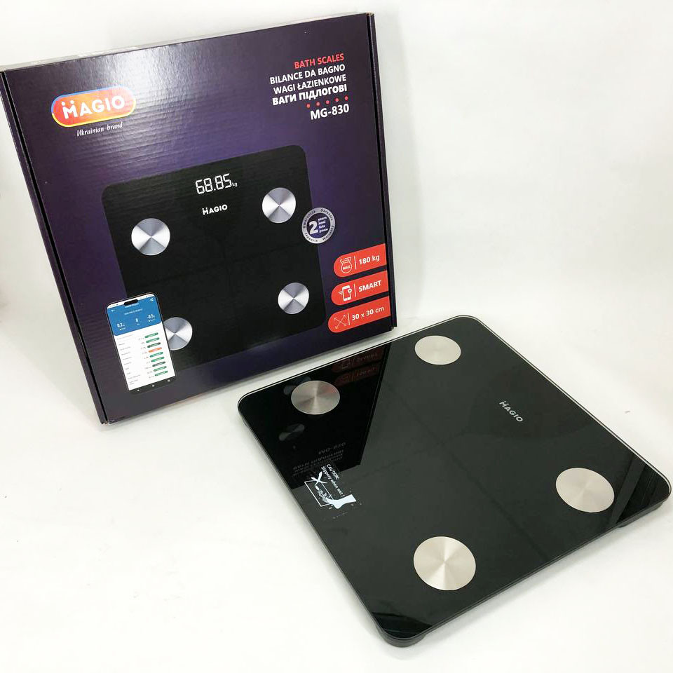 Точні електронні підлогові ваги MAGIO MG-830 180кг, Розумні цифрові ваги, Фірмові RK-703 підлогові ваги Київ - фото 8