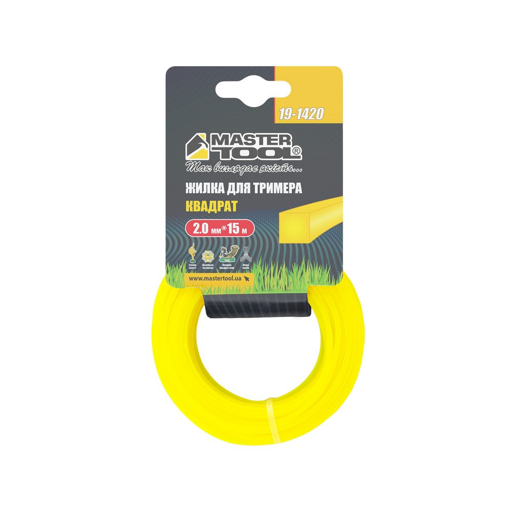 Жилка для тримера MASTERTOOL КВАДРАТ 2,00 мм 15 м 19-1420 Коломыя - изображение 4