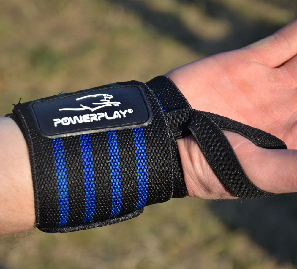 Кистьові бинти PowerPlay 3081 Gym WristT Wraps Чорно-Сині Кам'янське - фото 10