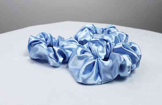 Резинки для волосся дитячі атласні Блакитний Харків