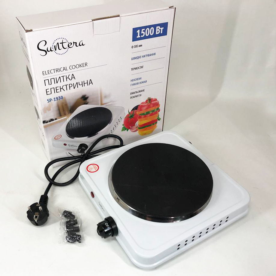 Кухонна електрична плита Suntera, Компактна електронна плитка, Плита для любителів готувати MU-17 Івано-Франківськ - фото 1