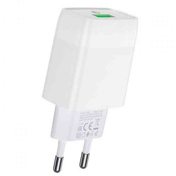 Мережевий зарядний пристрій HOCO C72Q Glorious single port QC3.0 charger, колір білий 6931474732514 Одеса