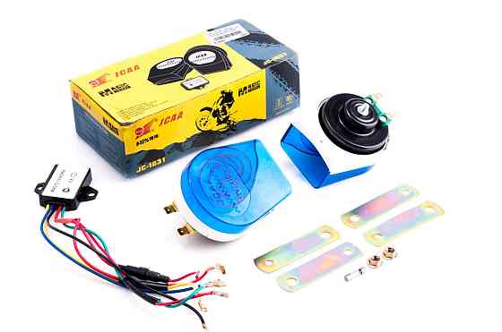 Сигнал (равлик) електричний двотональний (синьо-прозорі) (пара) JCAA Київ