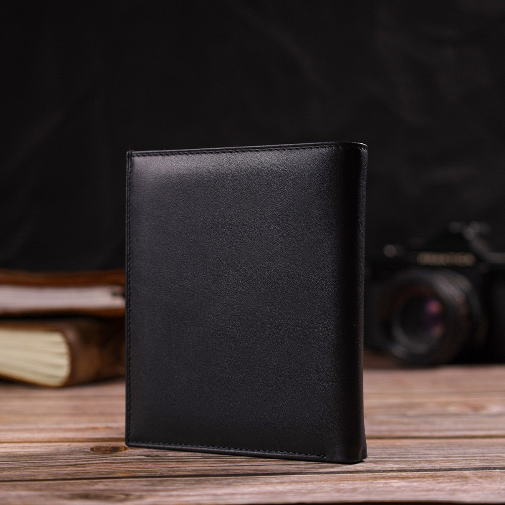 Ультрамодний гаманець для жінок з натуральної гладкої шкіри CANPELLINI 21928 Чорний Київ - фото 9