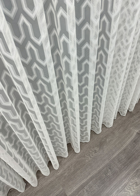 Тюль жаккард цвет молочный 2001т Киев - изображение 7