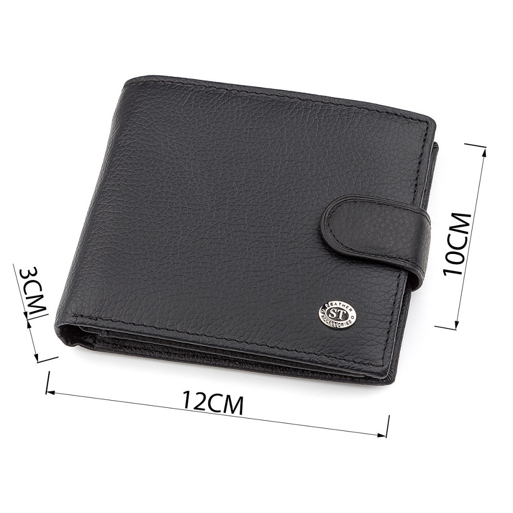 Чоловічий гаманець ST Leather 18339 (ST138) дуже стильний Чорний Київ - фото 3
