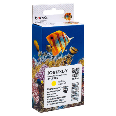 Картридж Barva HP 912XL (3YL79AE/3YL83AE) 900 c, Yellow (IC-912XL-Y) Винница - изображение 1