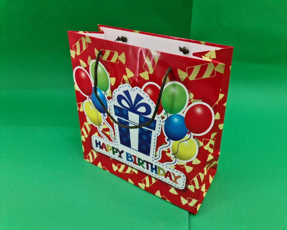 Пакет паперовий подарунковий квадратний 23*24*10 (артKV-176) (12 шт.) Харків - фото 1