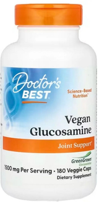 Глюкозамін сульфат Doctor's Best Vegan Glucosamine Sulfate with GreenGrown Glucosamine 1500 мг 180 капс Київ - фото 1