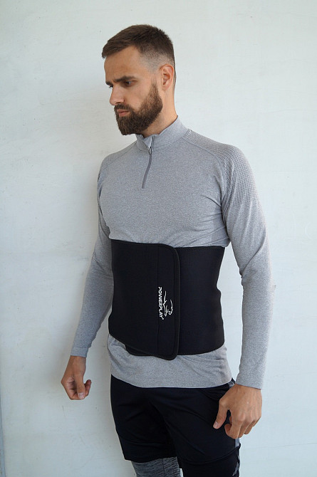 Пояс для схуднення PowerPlay 4301 (100*30 см) + кишеня для смартфона Чорний Луцк - изображение 10