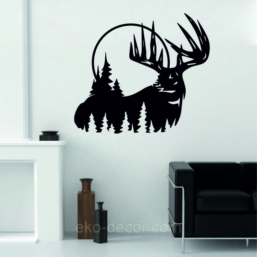 Декоративное настенное Панно «Олень» Декор на стену 70*63 см., Черный Киев - изображение 6