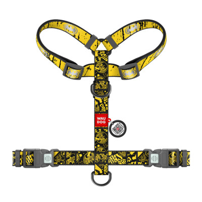 Шлей для собак WAUDOG Nylon H-образная с QR-паспортом "Бэтмен Эскиз", светоотражающая М (344-1081) Винница - изображение 2
