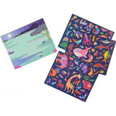 Набір для творчості Melissa&Doug Багаторазові 3D наліпки з окулярами Місця існування тварин (MD9376) Вінниця