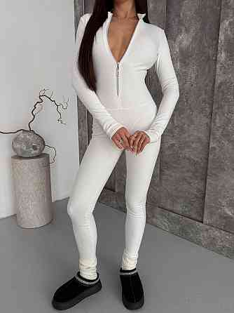 Женский теплый облегающий комбинезон пума Белый, 44/46 Одесса