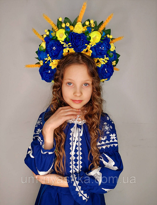 Віночок ободок з квітами "Сценічний з колосками та стрічками" Кривий Ріг - фото 8