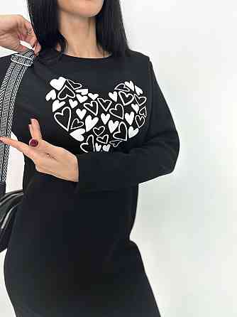 Теплое платье с принтом Romance 42-44, Черный Киев