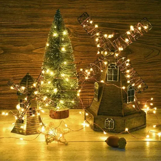 Светодиодная гирлянда Роса USB+пульт ДУ цвет Теплый Белый 10м Коломия