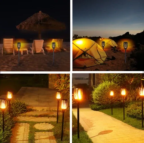 Садовий світильник-факел на сонячній батареї BIG із LED ефектом мерехтливого полум'я для саду Одеса