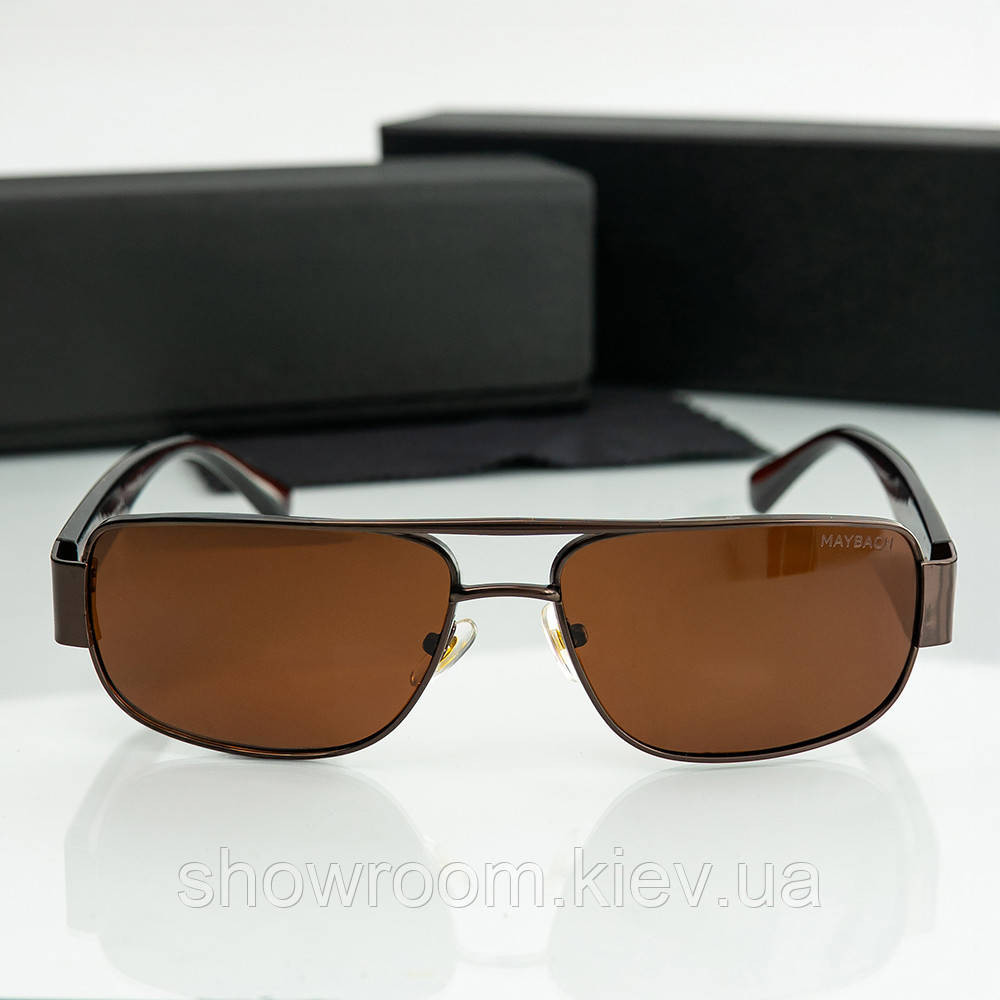 Коричневі чоловічі окуляри з поляризацією (0391) Київ - фото 3